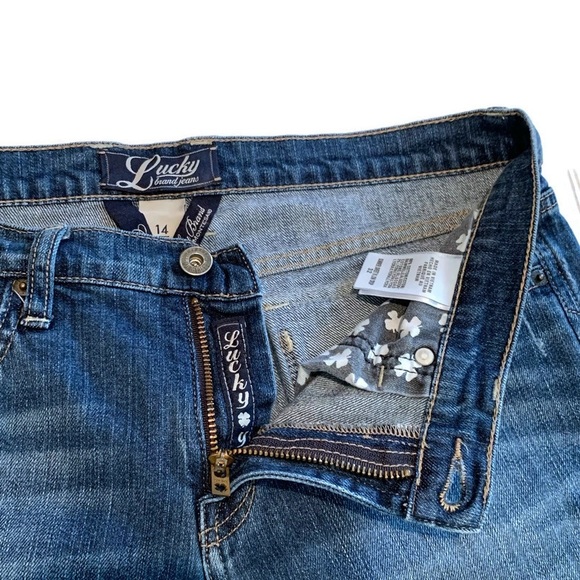 Lucky Brand Women’s 14/32 Summer Sweet ‘n Low Crop Jeans Button Flap Rear Pocket - Picture 3 of 8